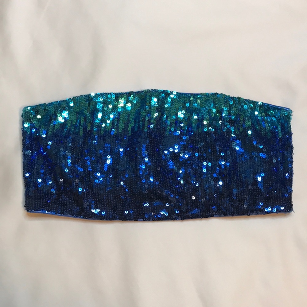 NWT* Express intimates sequin bandeau top! Sz Small Blue ombre